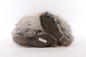 CHANEL GREY 2010 FAUX FUR KNEE HIGH BOOTS EU 40.5 UK 7.5 US 10.5