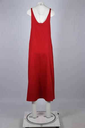 LESET RED COTTON MAXI DRESS XSMALL