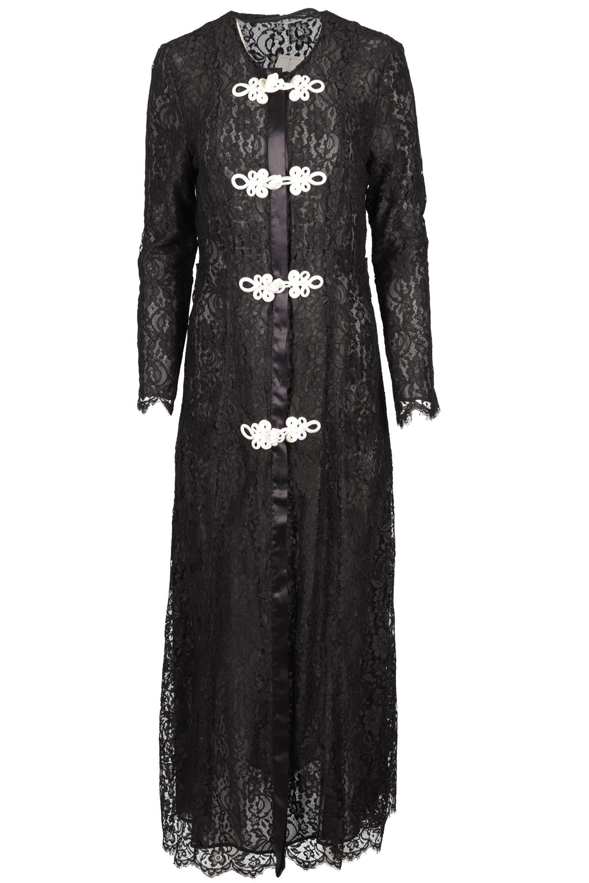 ALESSANDRA RICH BLACK LACE MAXI DRESS IT 44 UK 12