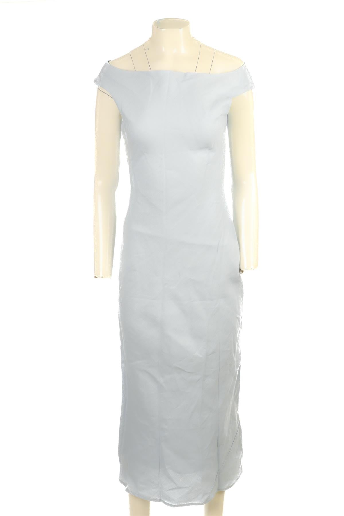 FAITHFULL BLUE LINEN MAXI DRESS AU 8 UK 8