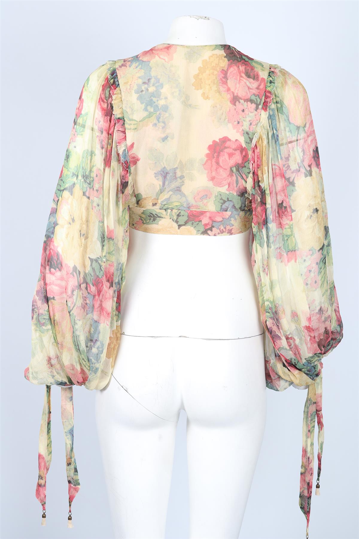 ZIMMERMANN CROPPED SILK TOP UK 14