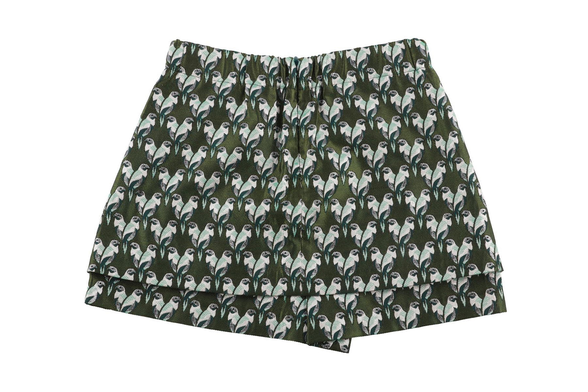 MAJE GREEN JACQUARD SKIRT FR 34 UK 6