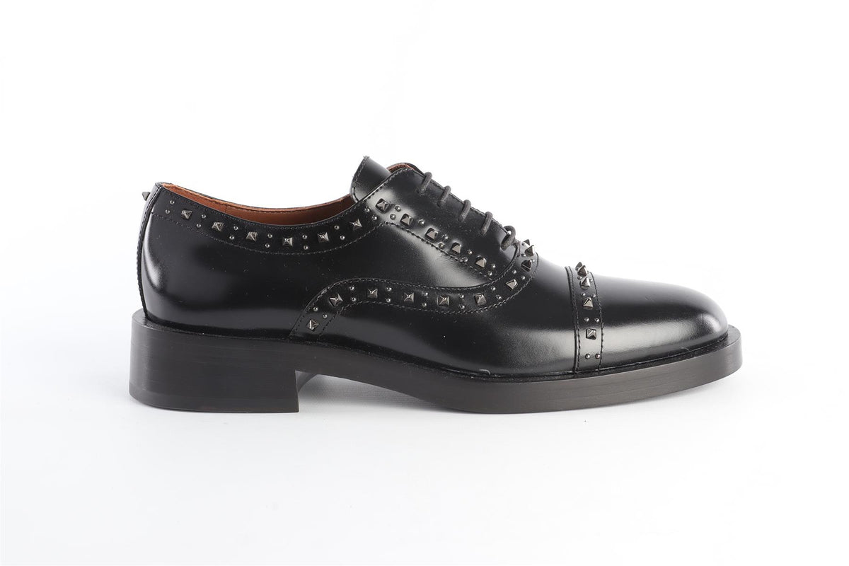 VALENTINO GARAVANI BLACK LEATHER OXFORD SHOES EU 40 UK 7 US 10