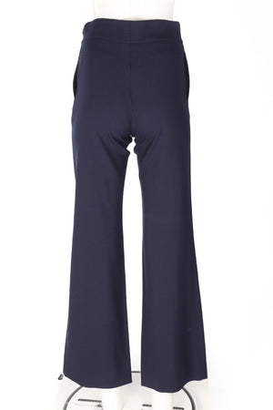 CHLOÉ NAVY WOOL WIDE LEG PANTS FR 34 UK 6