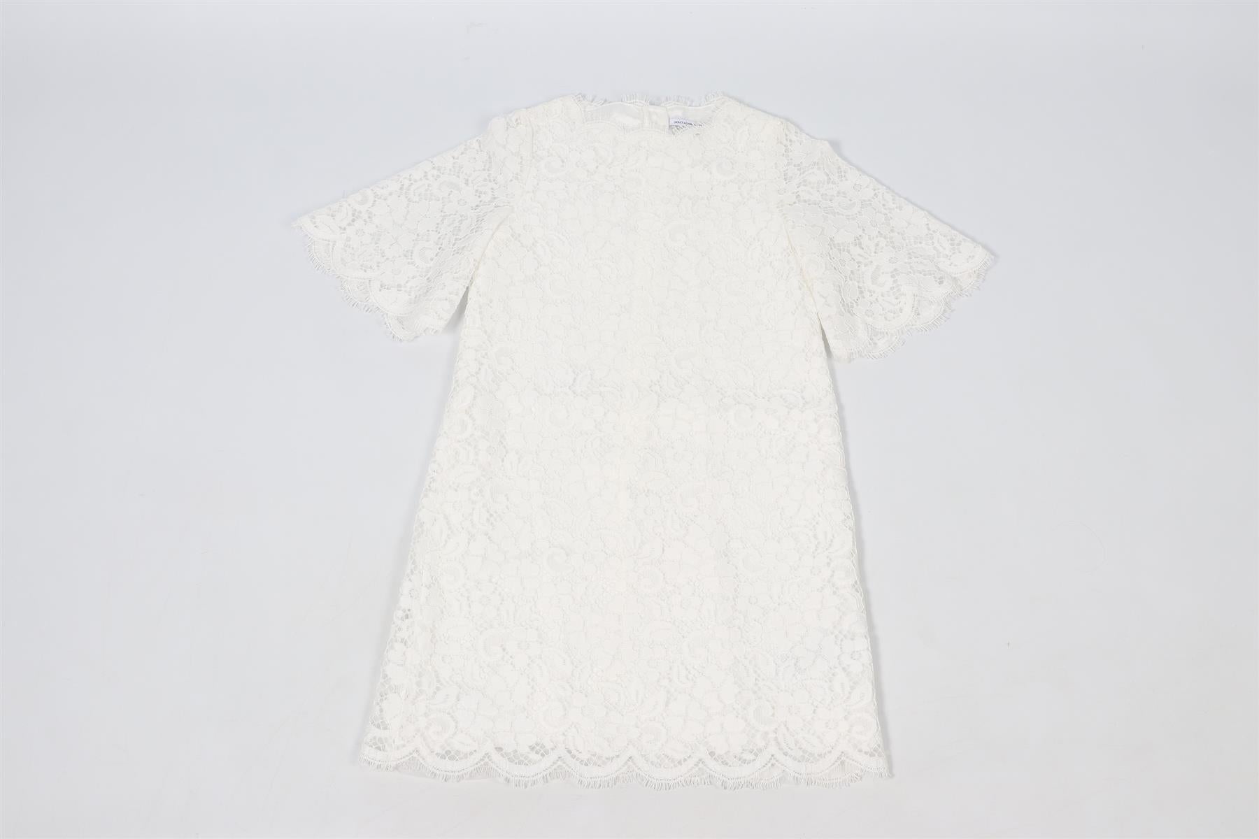 DOLCE & GABBANA WHITE KIDS GIRLS LACE DRESS 7-8 YEARS