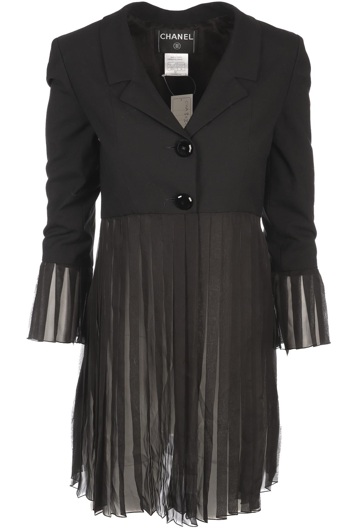 CHANEL BLACK 2001 BLAZER FR 34 UK 6