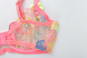 AGENT PROVOCATEUR PINK BRA AND THONG SET UK 34 E/2