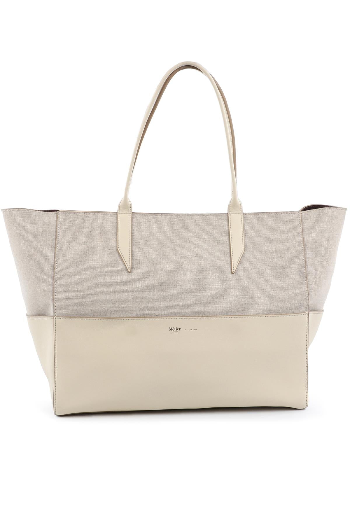 MÉTIER CREAM INCOGNITO SMALL LINEN TOTE BAG