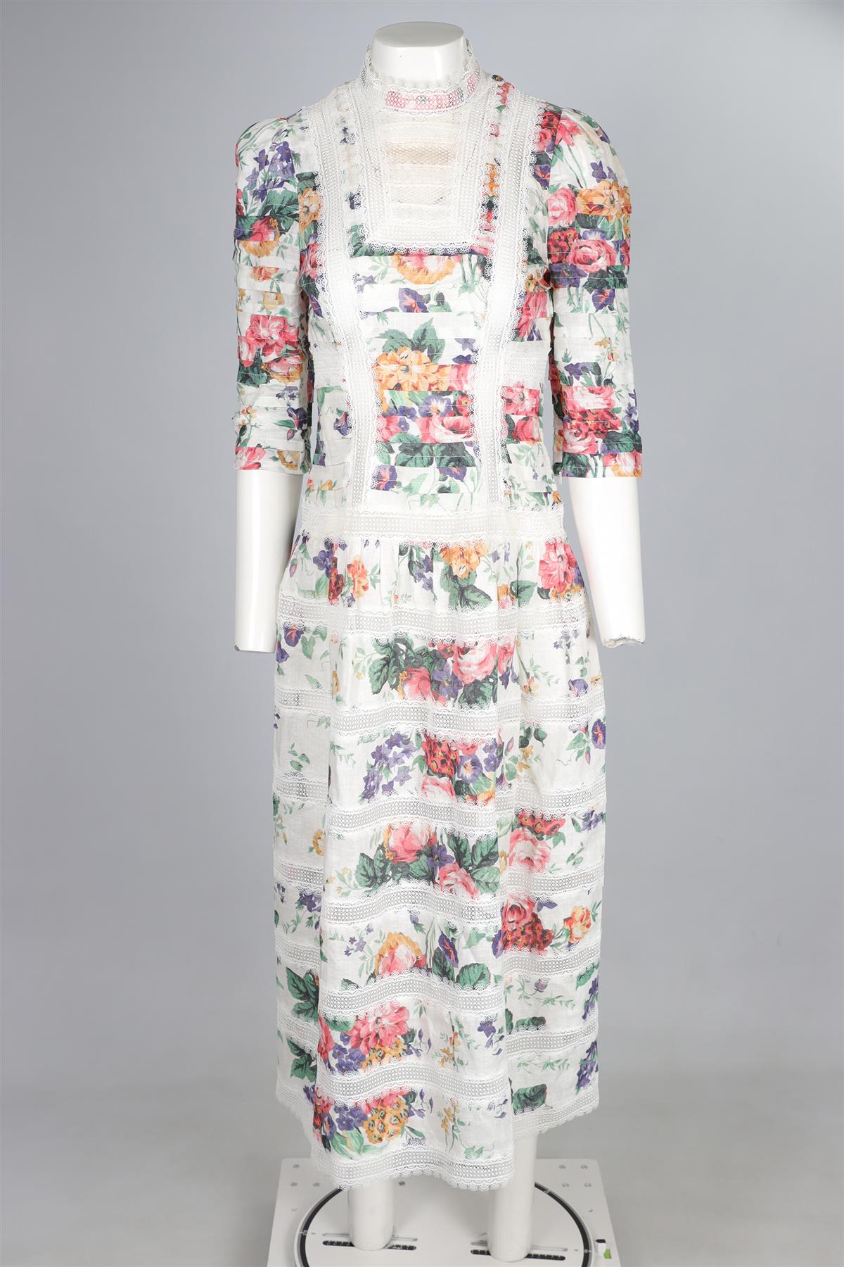 ZIMMERMANN MULTI COTTON MAXI DRESS 1 UK 10