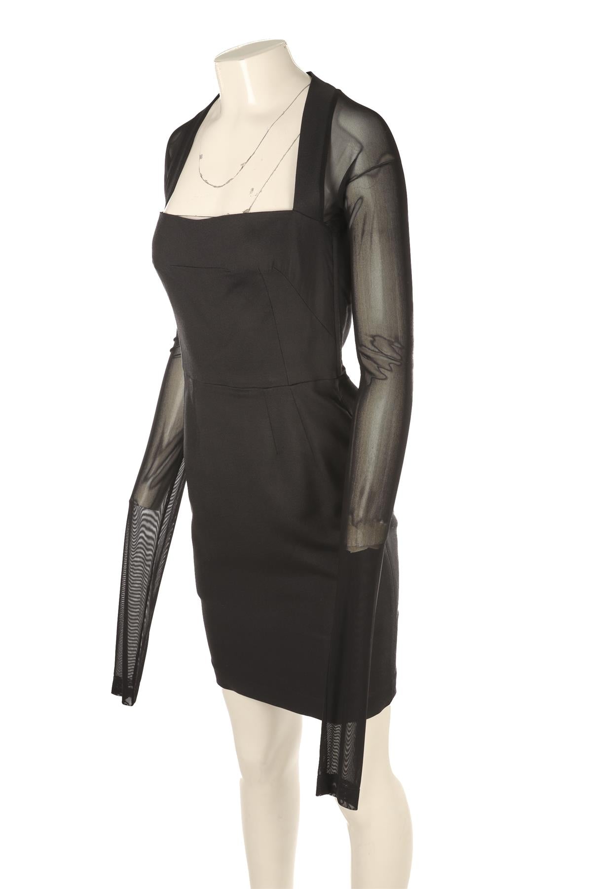 DOLCE & GABBANA BLACK CREPE MIDI DRESS IT 42 UK 10