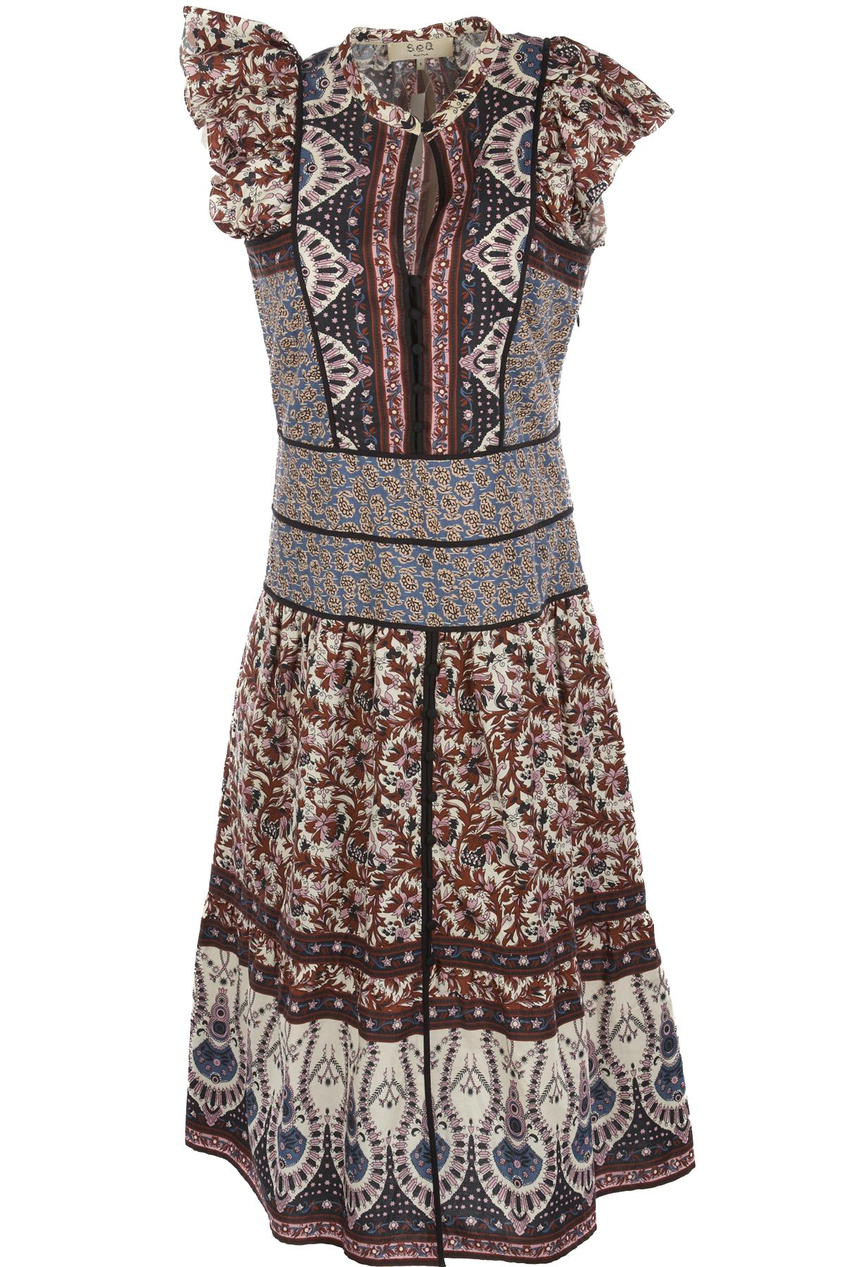 SEA NEW YORK MULTI COTTON MAXI DRESS US 6 UK 10
