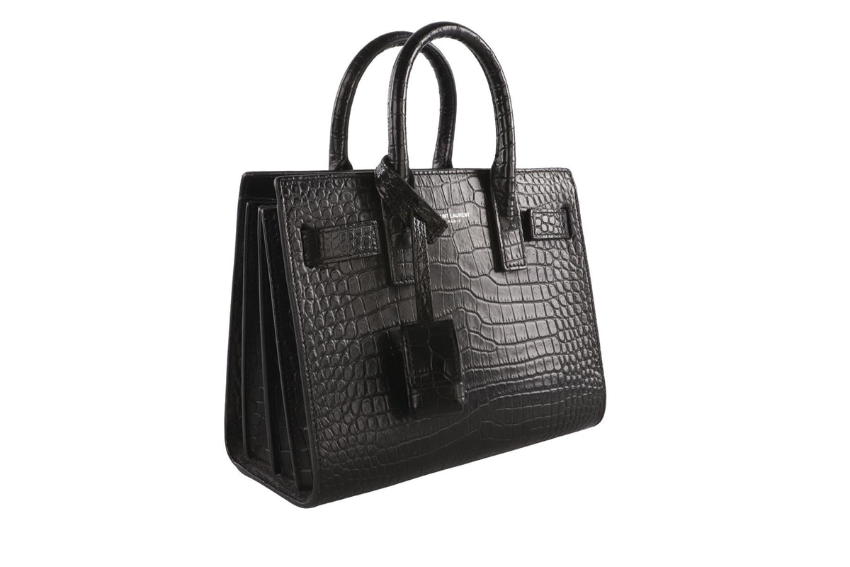 BLACK SAC DE JOUR NANO LEATHER TOTE BAG