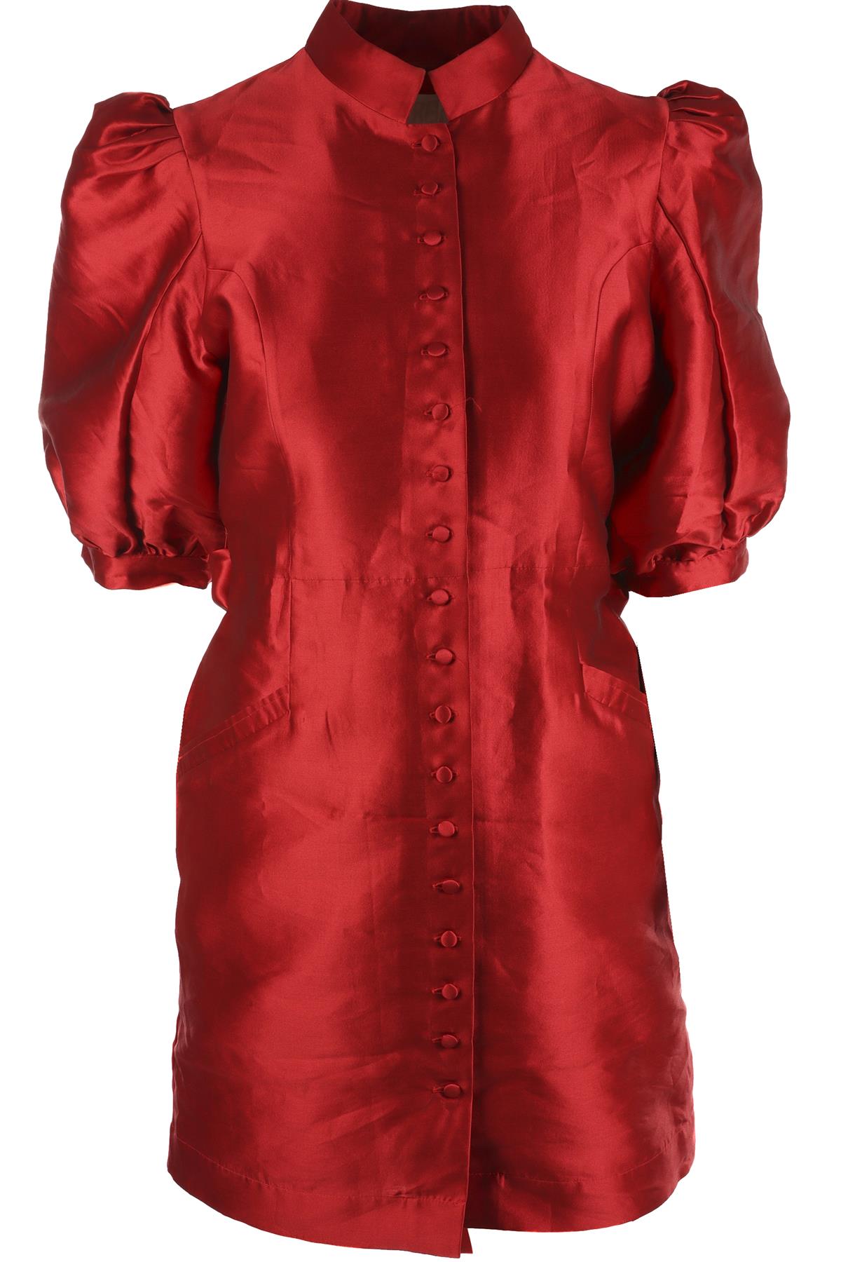 DESTREE RED SILK MINI DRESS LARGE