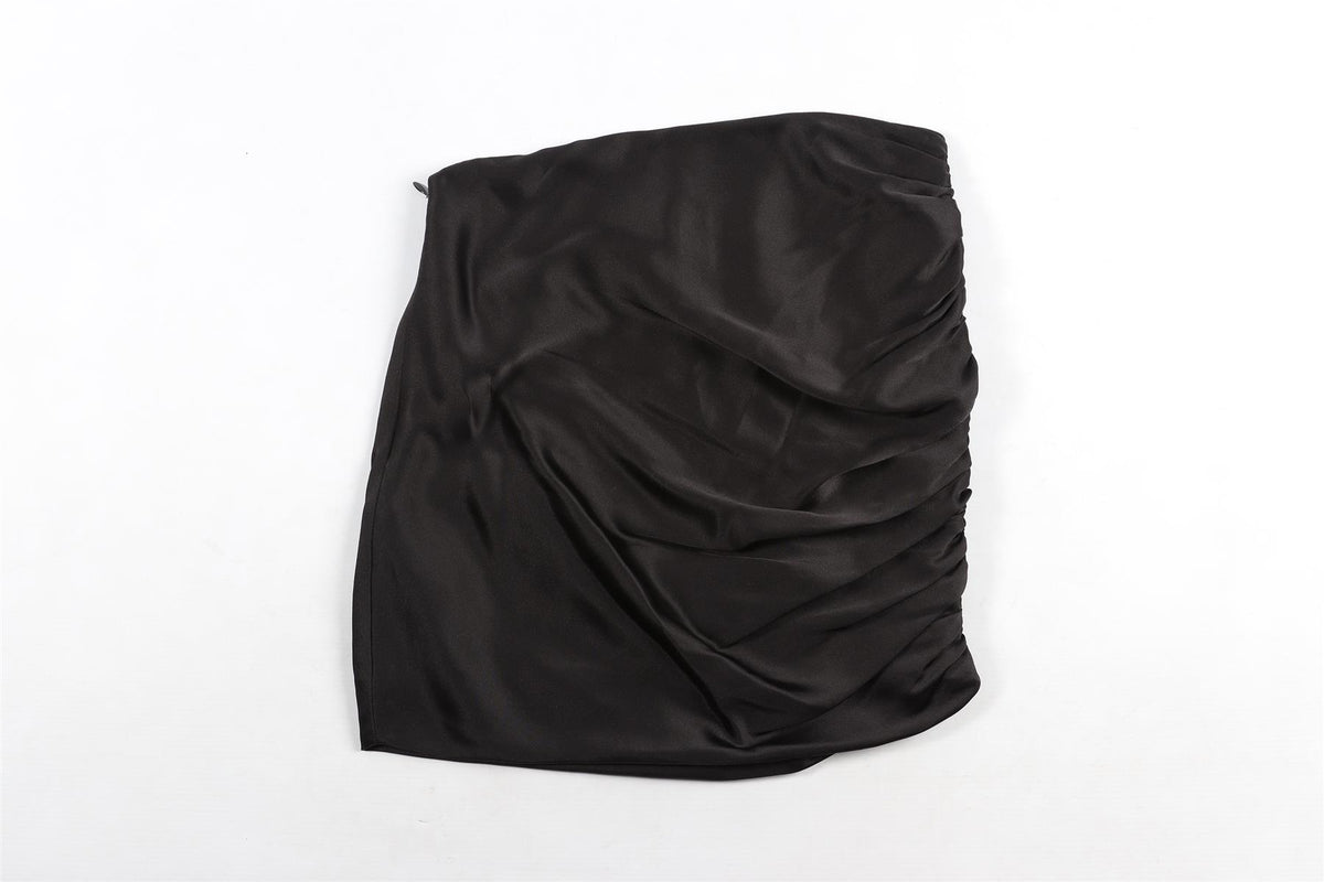THE SEI BLACK SILK MINI SKIRT US 2 UK 6
