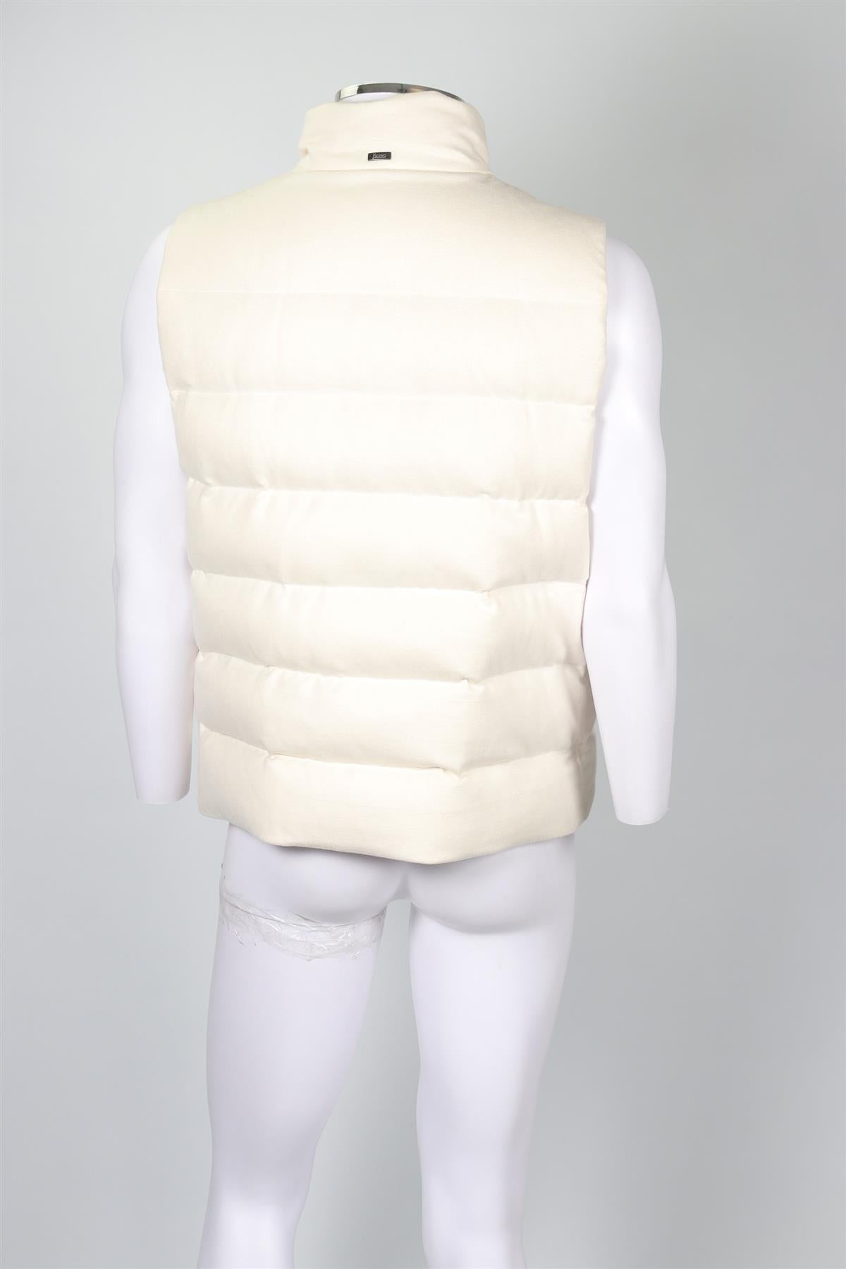 HERNO WHITE MEN'S PADDED CASHMERE GILET IT 50 UK/US CHEST 40