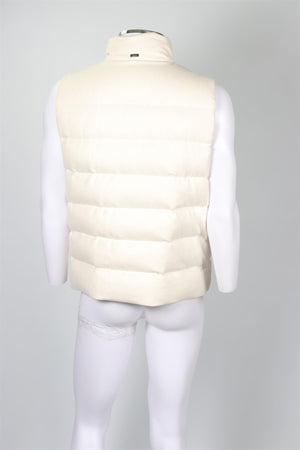 HERNO WHITE MEN'S PADDED CASHMERE GILET IT 50 UK/US CHEST 40