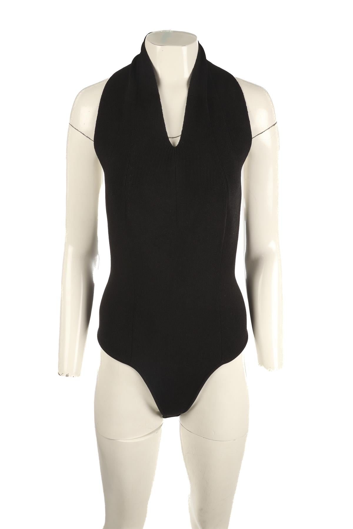 KHAITE BLACK KNIT BODYSUIT LARGE