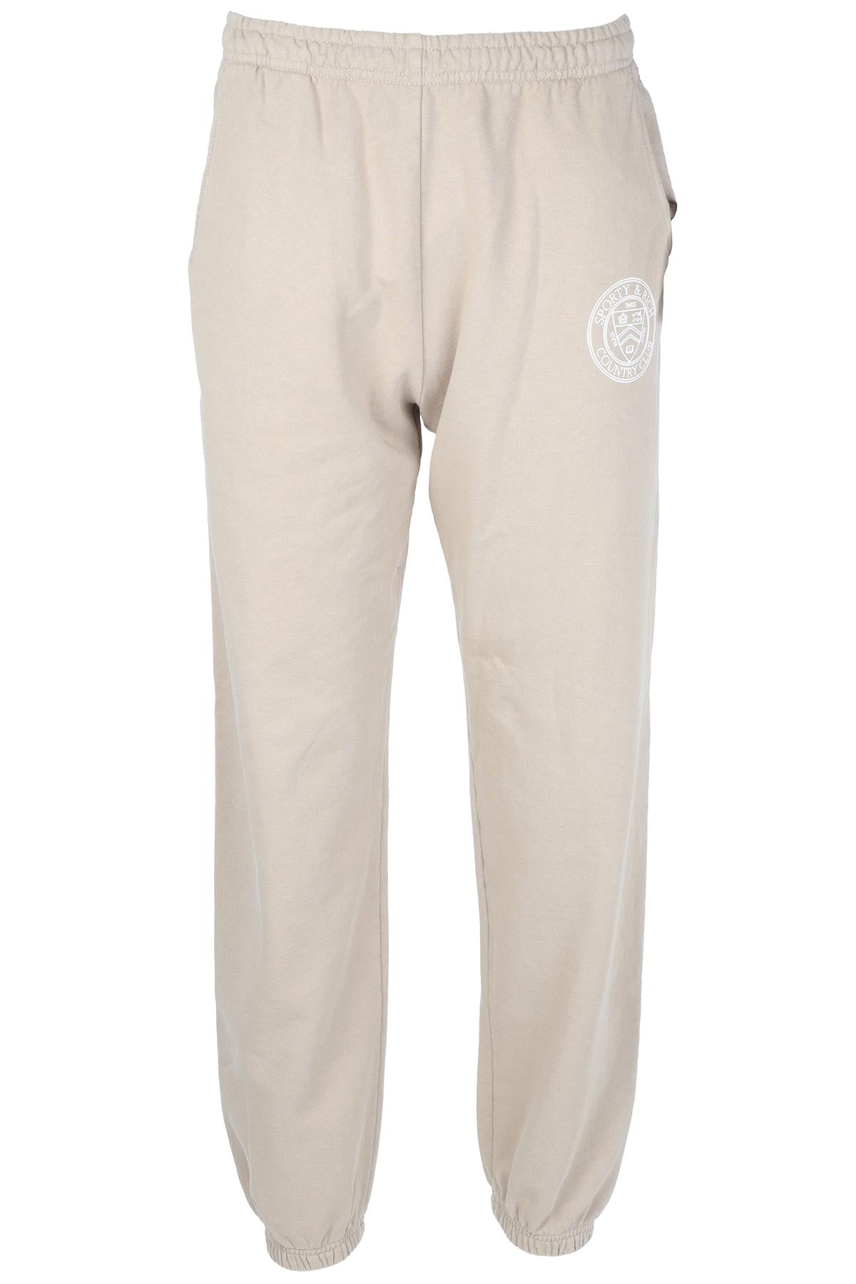 SPORTY & RICH BEIGE COTTON TRACK PANTS LARGE