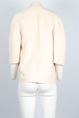 VICTORIA BECKHAM CREAM SILK JACKET UK 8