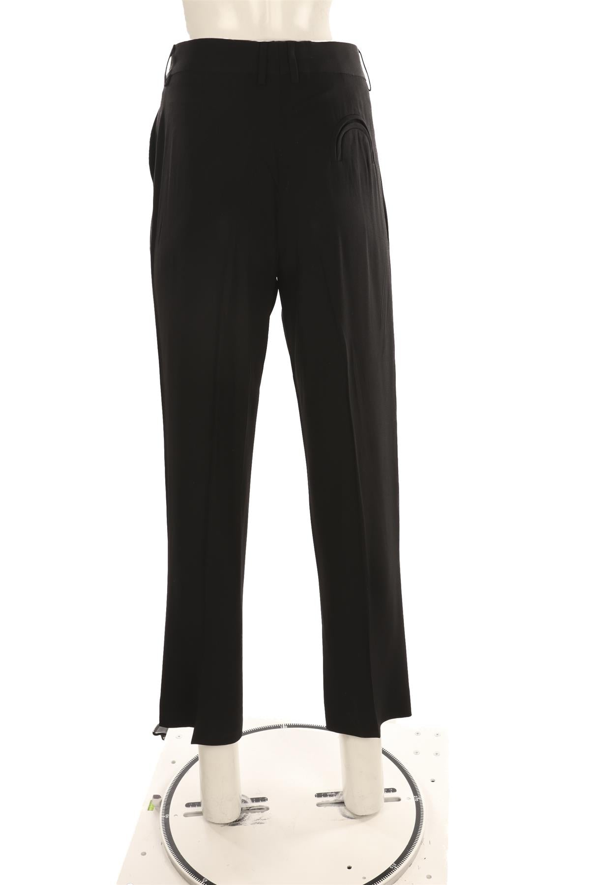 BLAZÉ MILANO BLACK SATIN STRAIGHT LEG PANTS UK 8