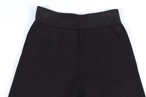 ROLAND MOURET BLACK KNIT WIDE LEG PANTS XSMALL