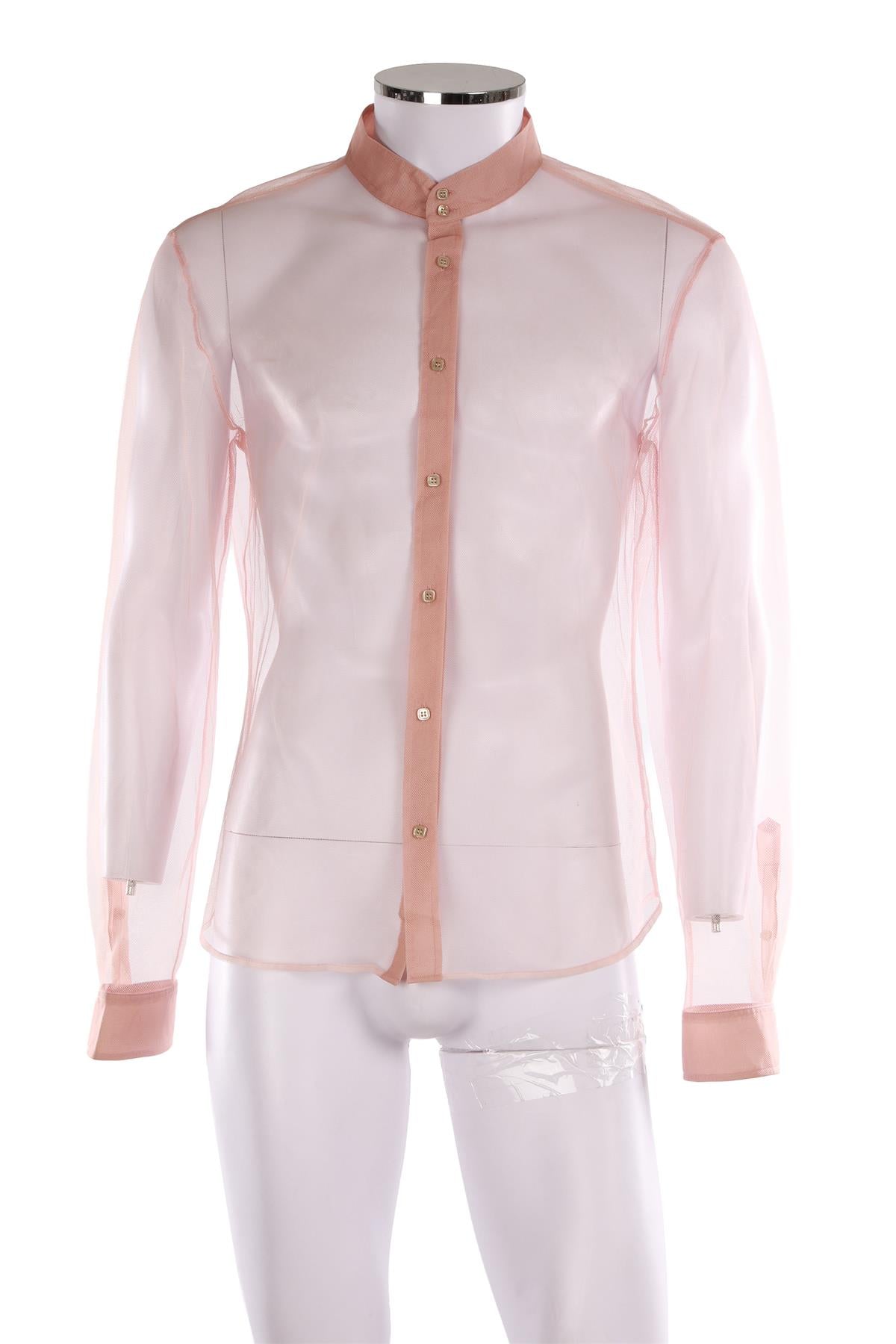 GUCCI PINK MEN'S MESH SHIRT IT 52 UK 42
