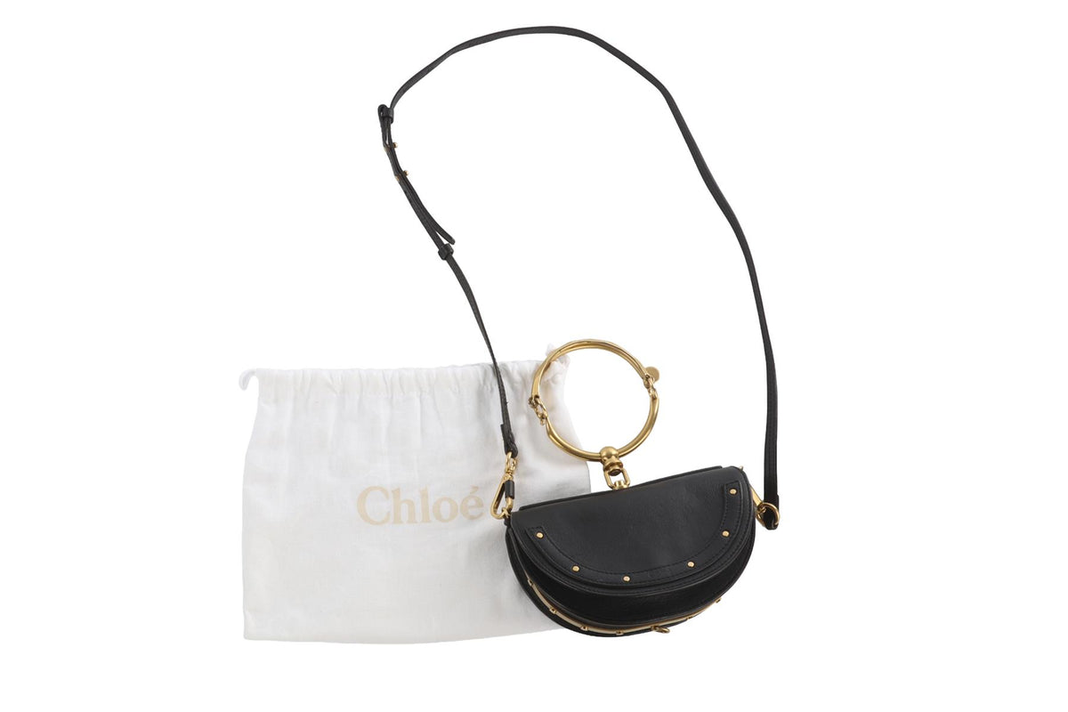 CHLOÉ BLACK NILE SMALL LEATHER TOTE BAG