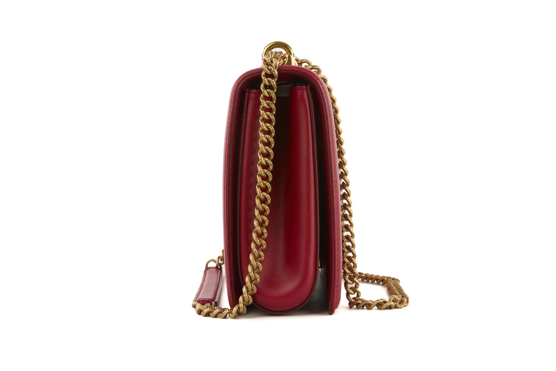 DOLCE & GABBANA RED DEVOTION LARGE LEATHER SHOULDER BAG