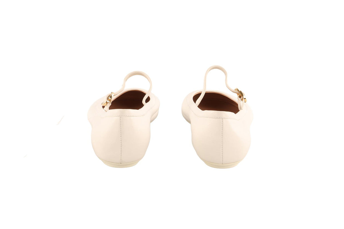 GIANVITO ROSSI WHITE LEATHER BALLET FLATS EU 36 UK 3 US 6