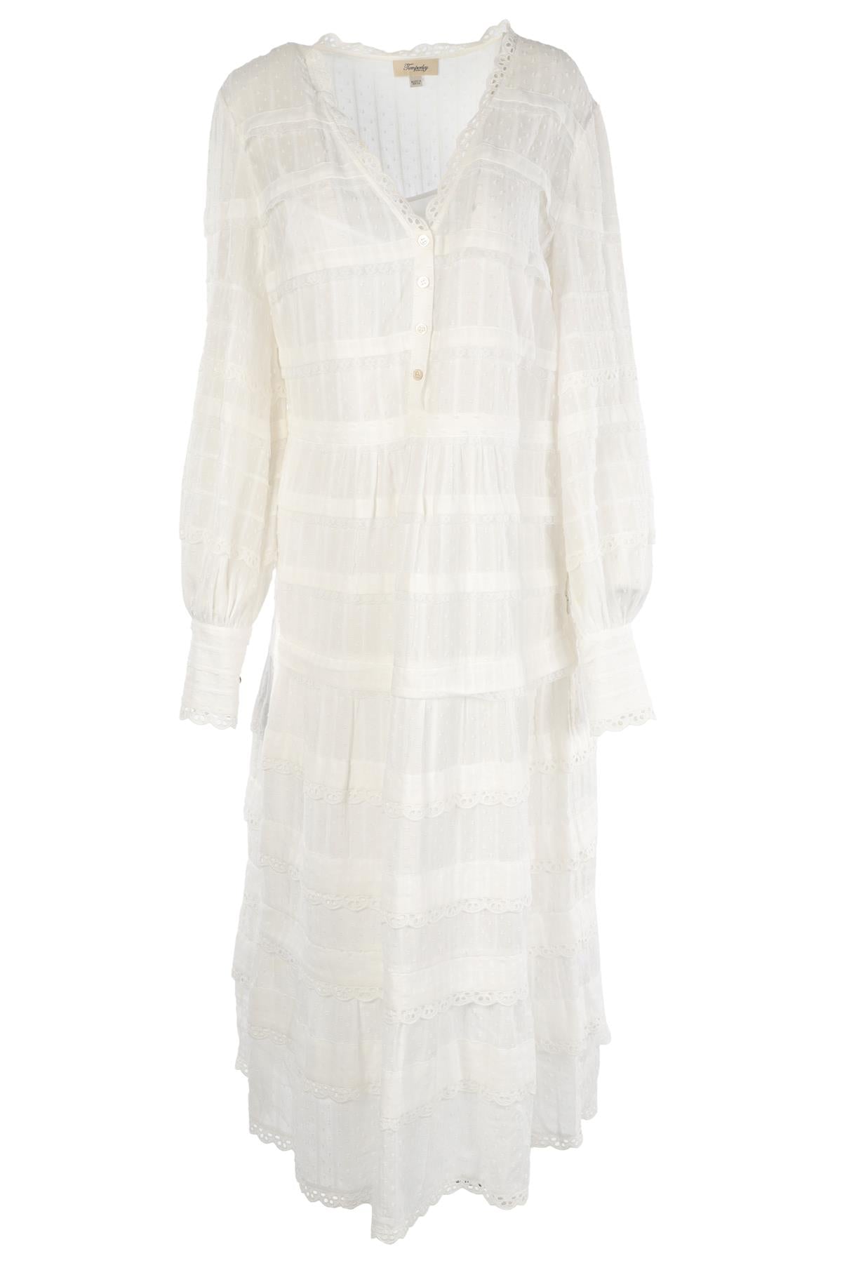 TEMPERLEY LONDON WHITE COTTON MAXI DRESS UK 16