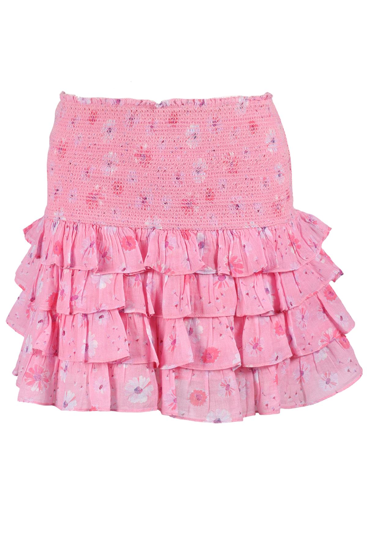 LOVESHACKFANCY PINK COTTON MINI SKIRT