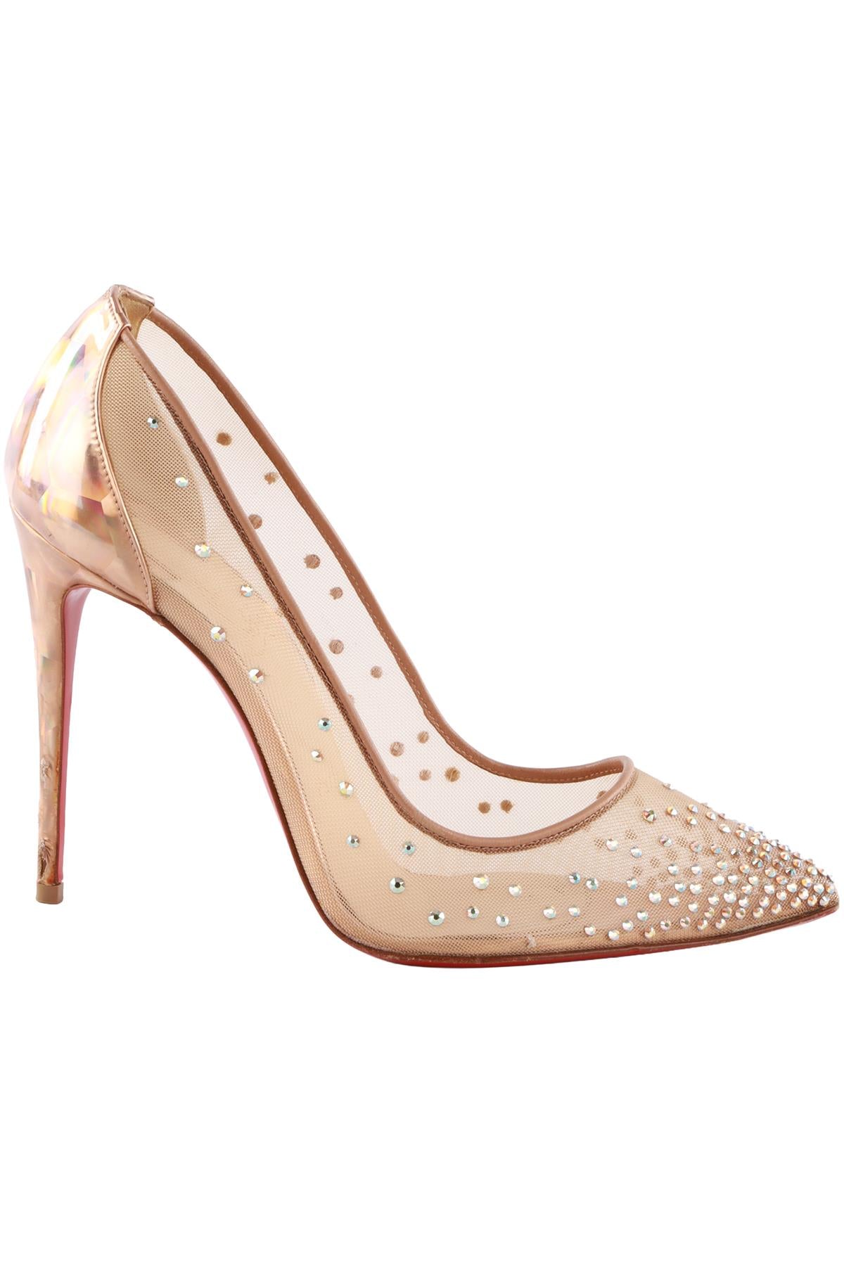 CHRISTIAN LOUBOUTIN METALLIC FOLLIES MESH PUMPS EU 38.5 UK 5.5 US 8.5