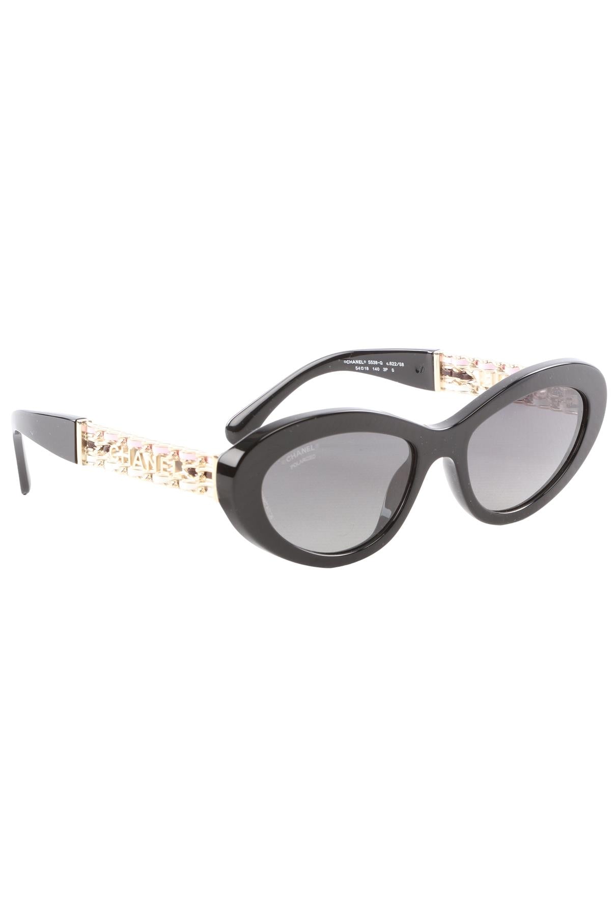 CHANEL BLACK CAT EYE ACETATE SUNGLASSES