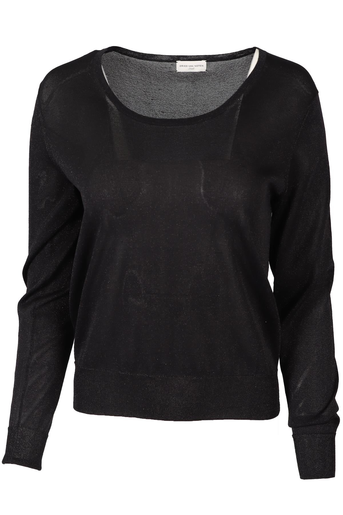 DRIES VAN NOTEN BLACK KNIT SWEATER SMALL