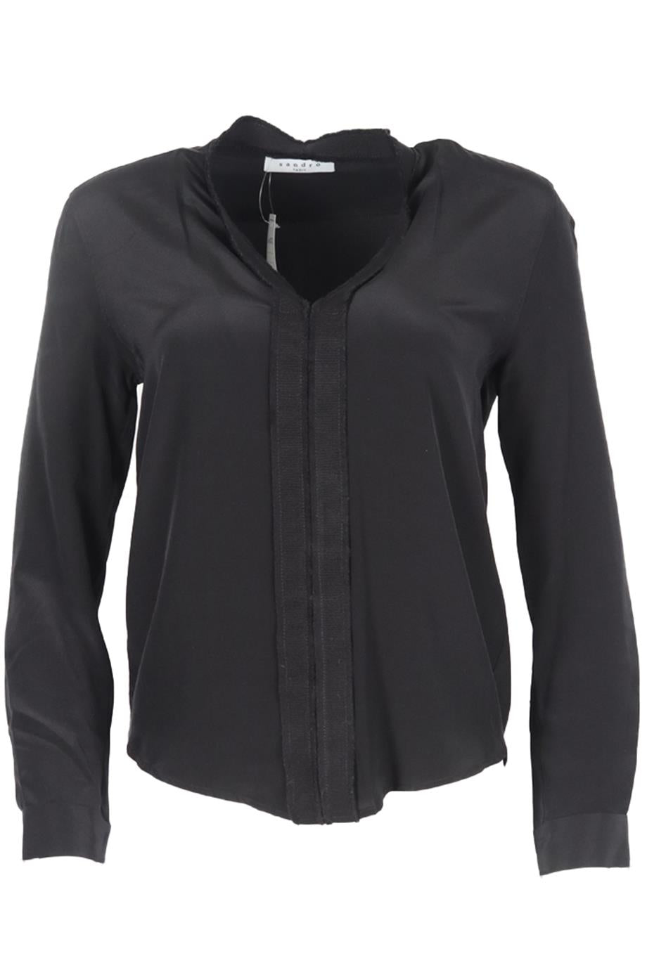 SANDRO WOOL AND SILK BLEND TOP SMALL