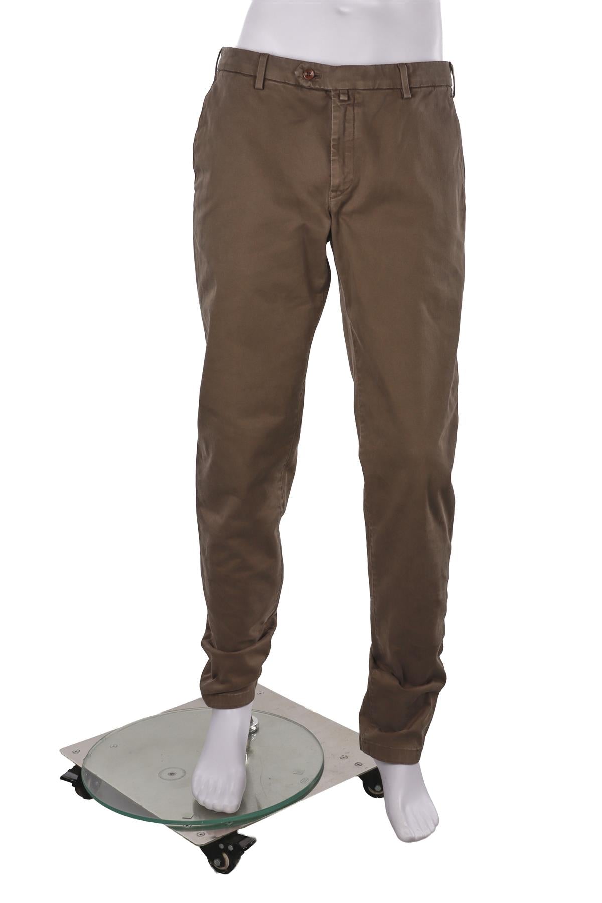 LORO PIANA GREEN MEN'S COTTON STRAIGHT LEG PANTS IT 50 UK 34 FR 42