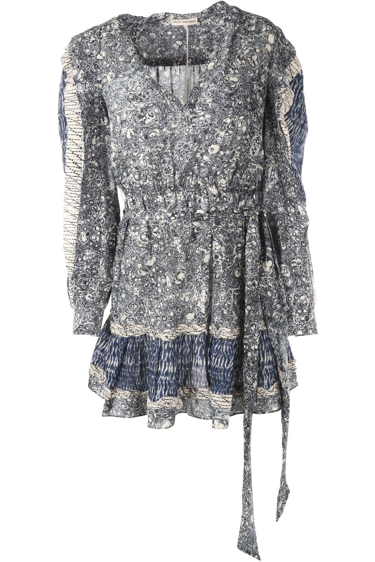 BLUE COTTON MINI DRESS