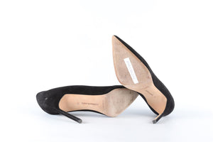 MANOLO BLAHNIK BLACK SUEDE PUMPS EU 39 UK 6 US 9