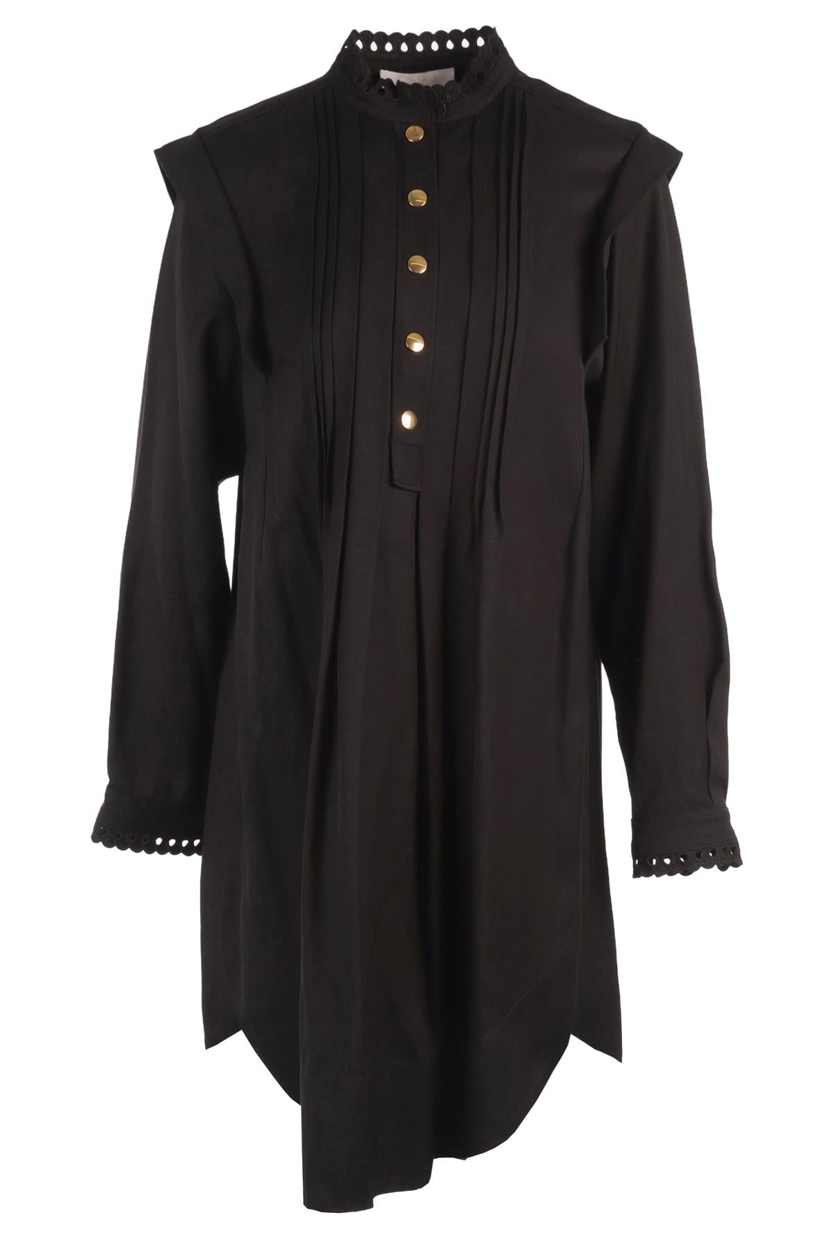 CHLOÉ BLACK LINEN MINI DRESS FR 38 UK 10