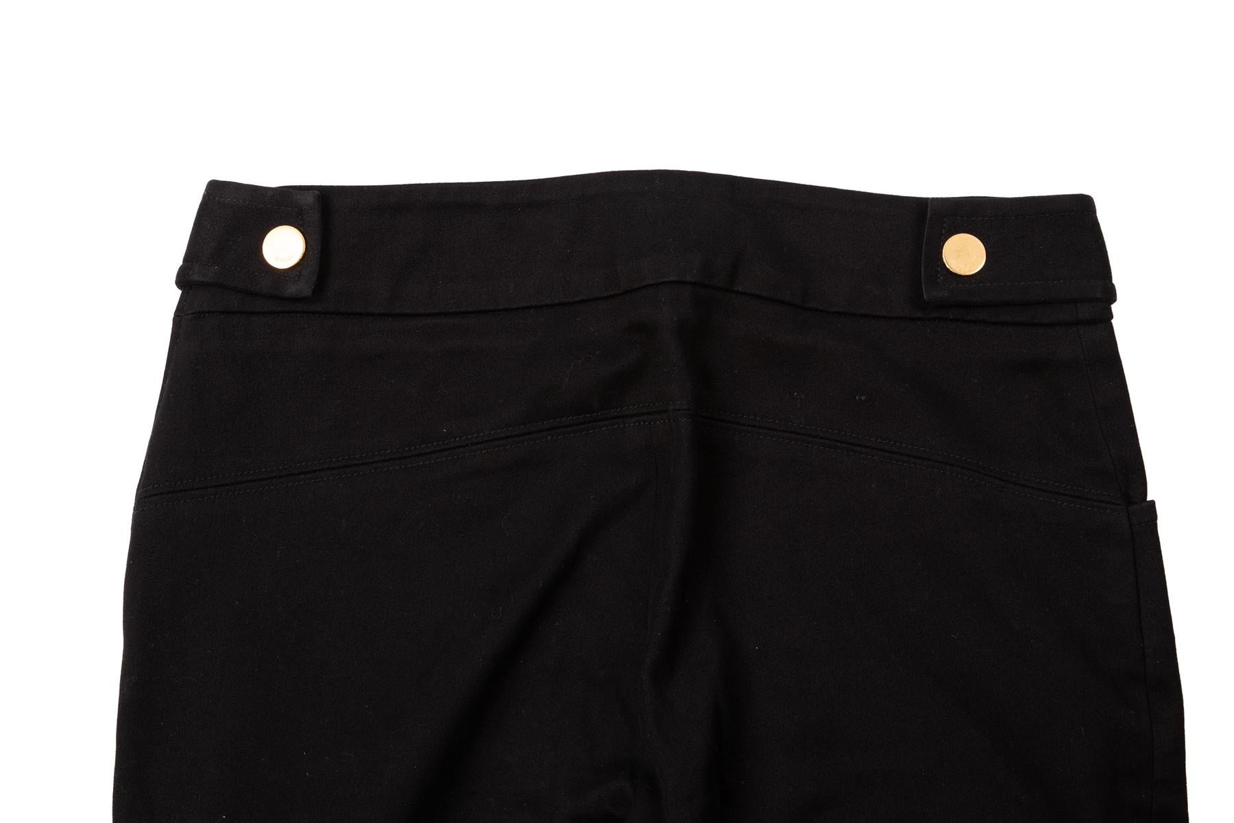 GUCCI BLACK VINTAGE WOOL STRAIGHT LEG PANTS IT 38 UK 6