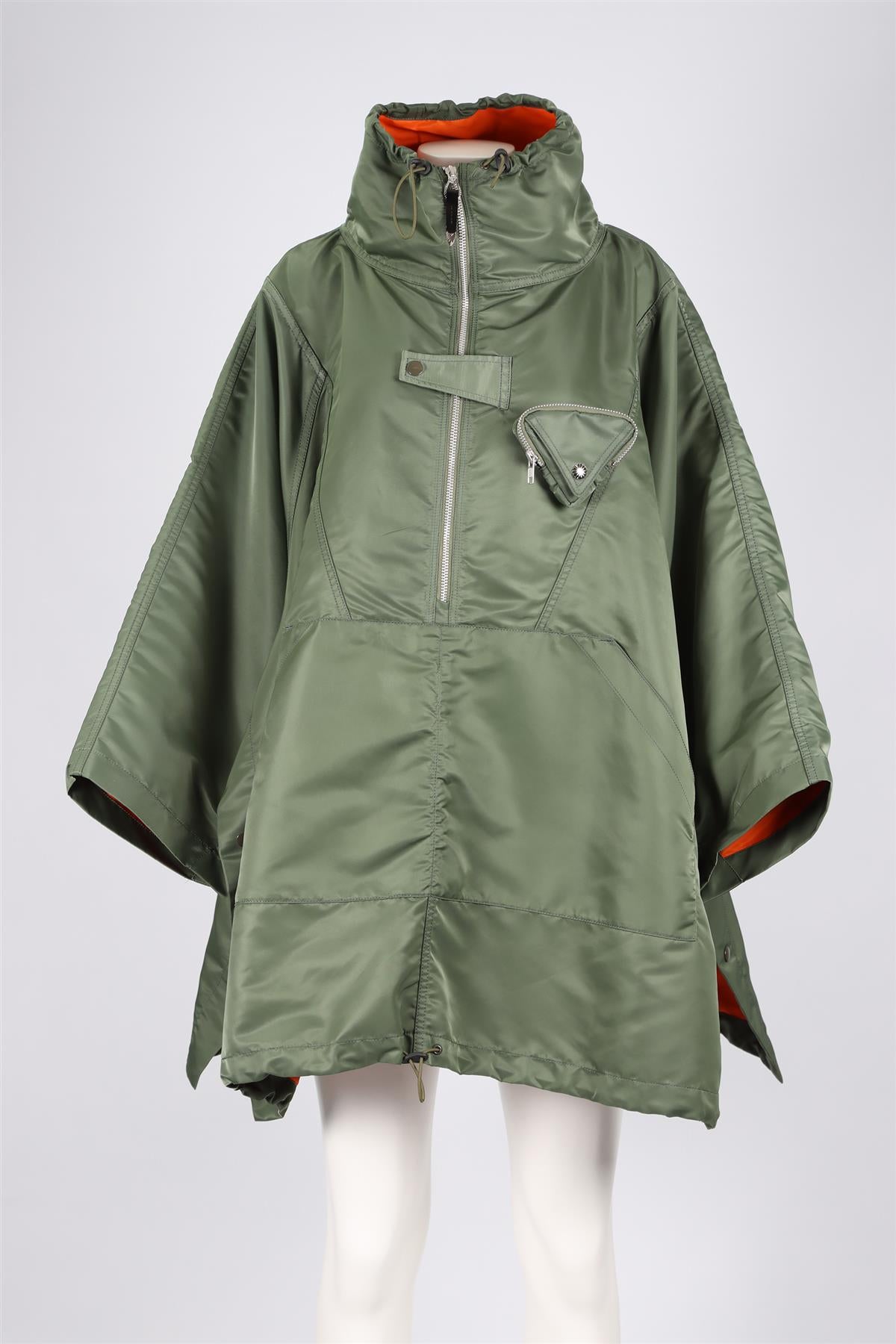 TOGA PULLA GREEN NYLON PONCHO FR 36 UK 8
