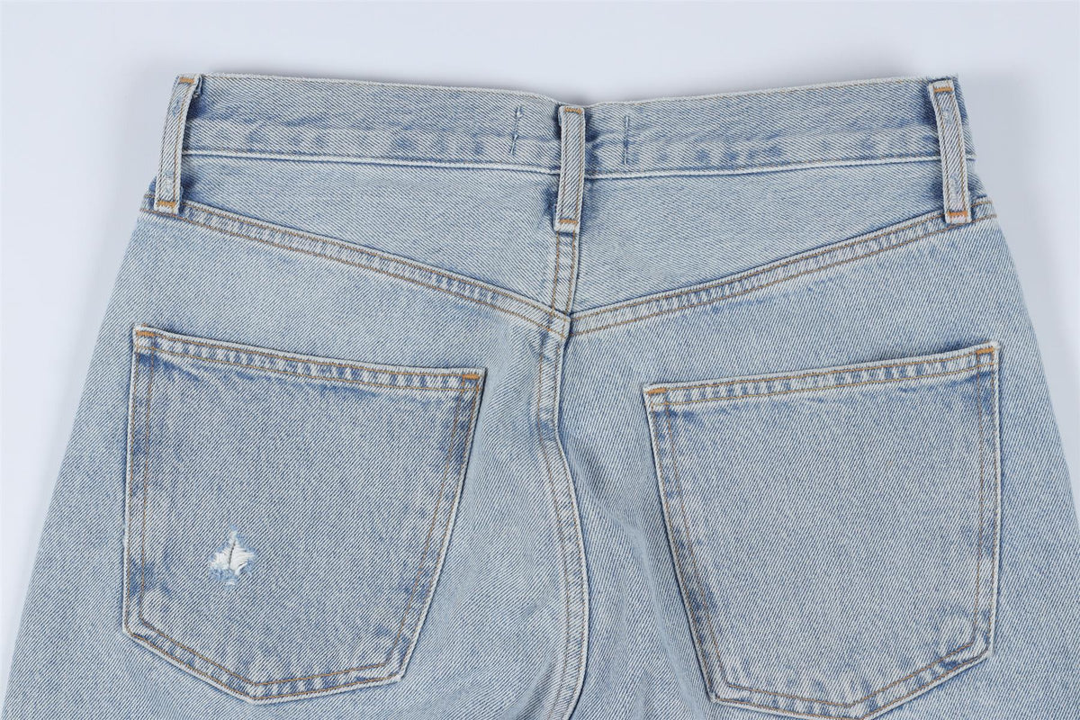 AGOLDE BLUE HIGH RISE STRAIGHT LEG JEANS W24 UK 6