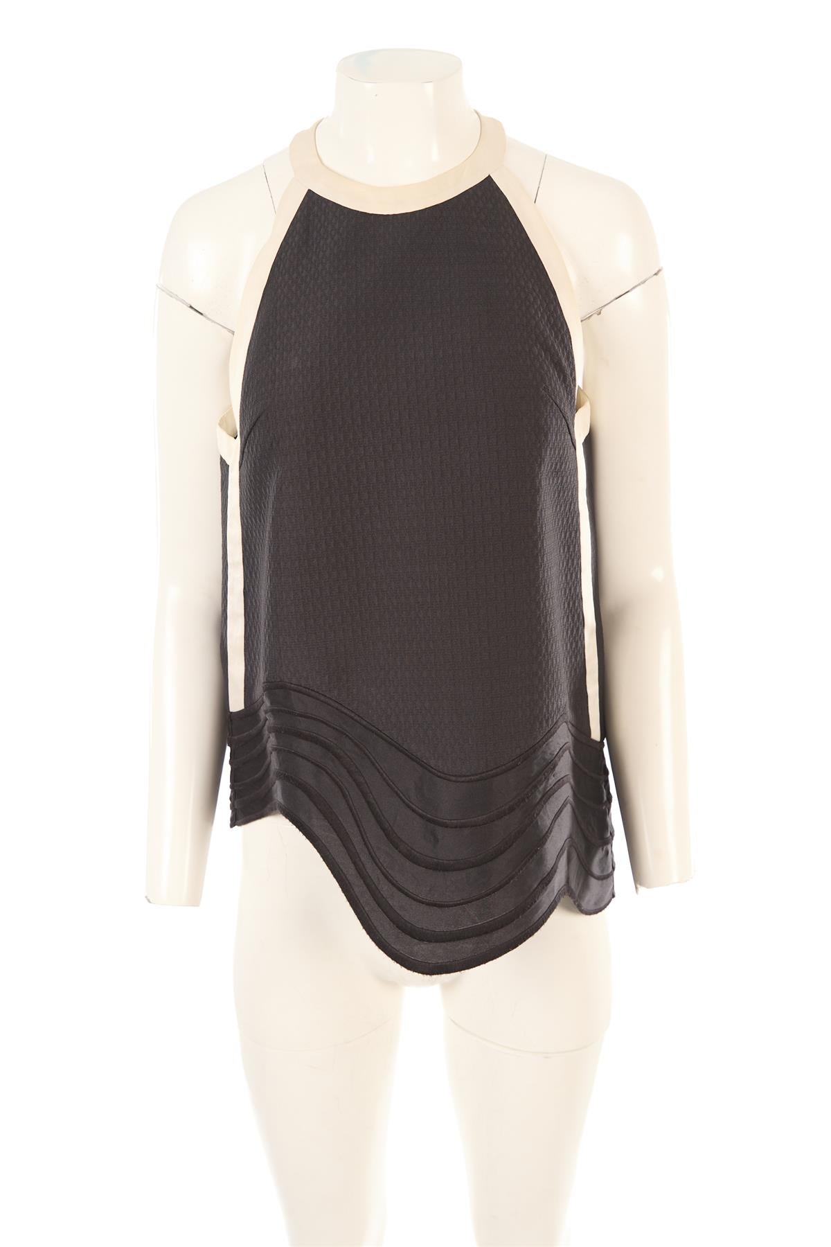 3.1 PHILLIP LIM BLACK WOVEN TOP US 4 UK 8