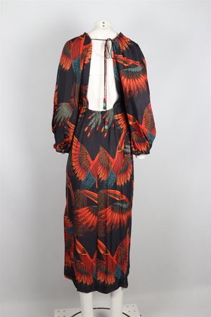 FARM RIO SATIN MAXI DRESS MEDIUM