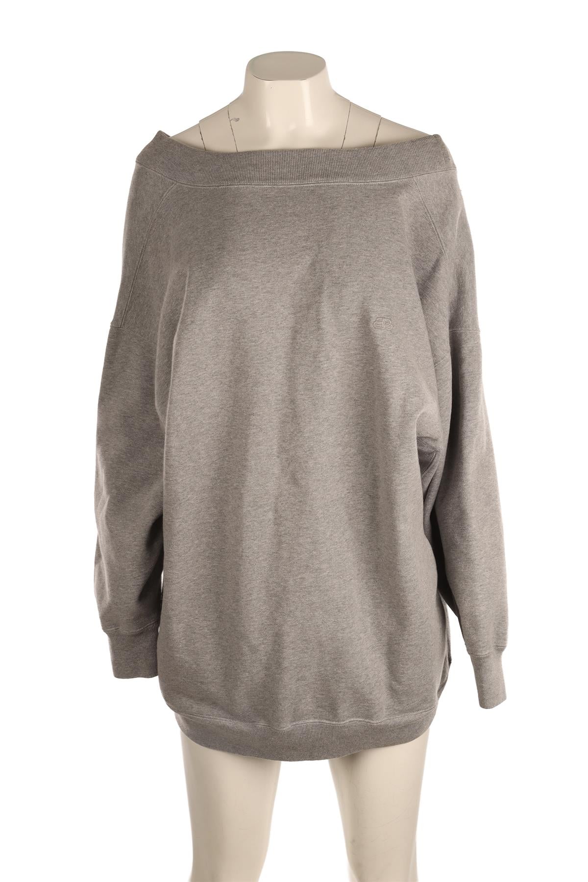 BALENCIAGA GREY COTTON SWEATER SMALL