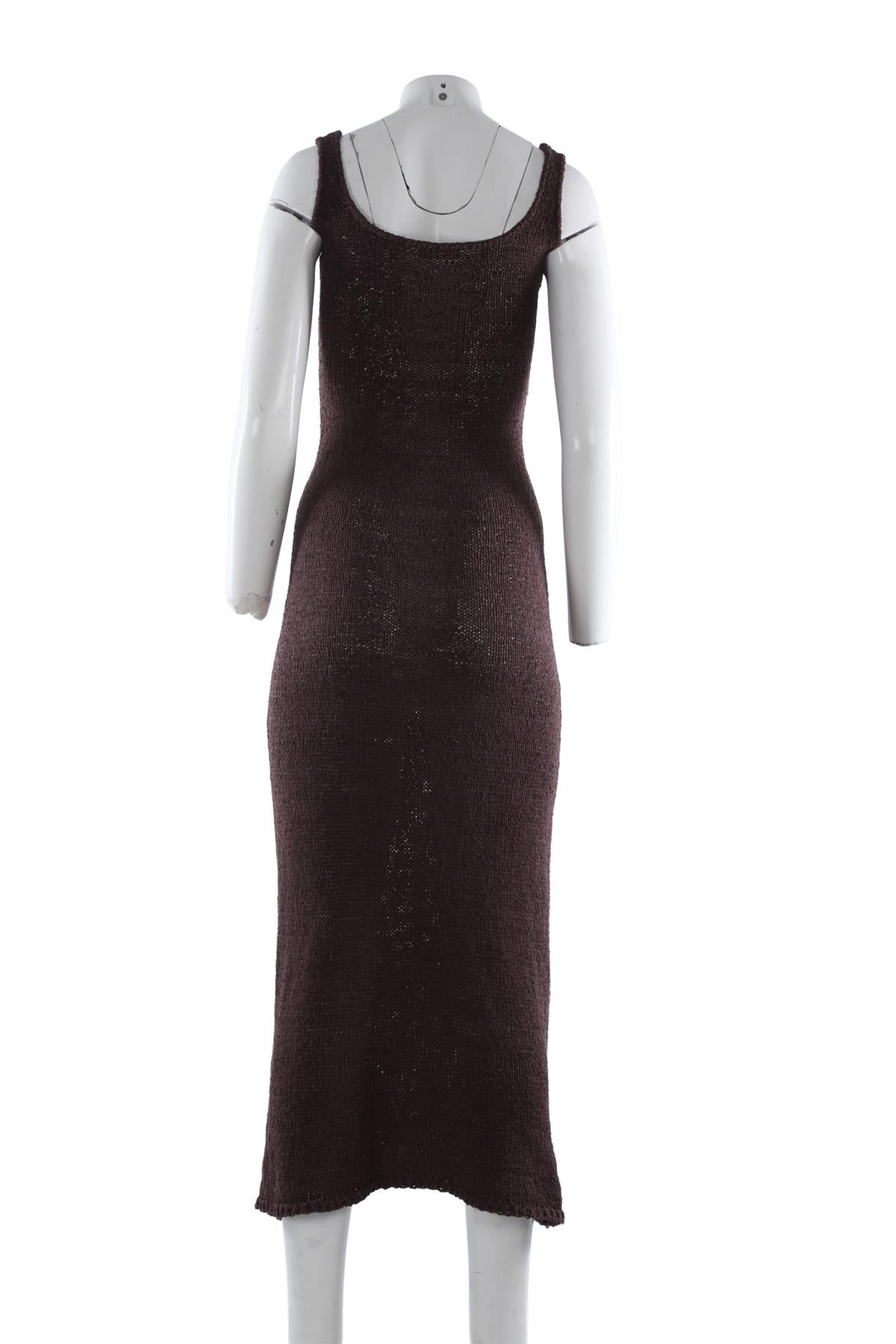 Brown Crochet Maxi Dress