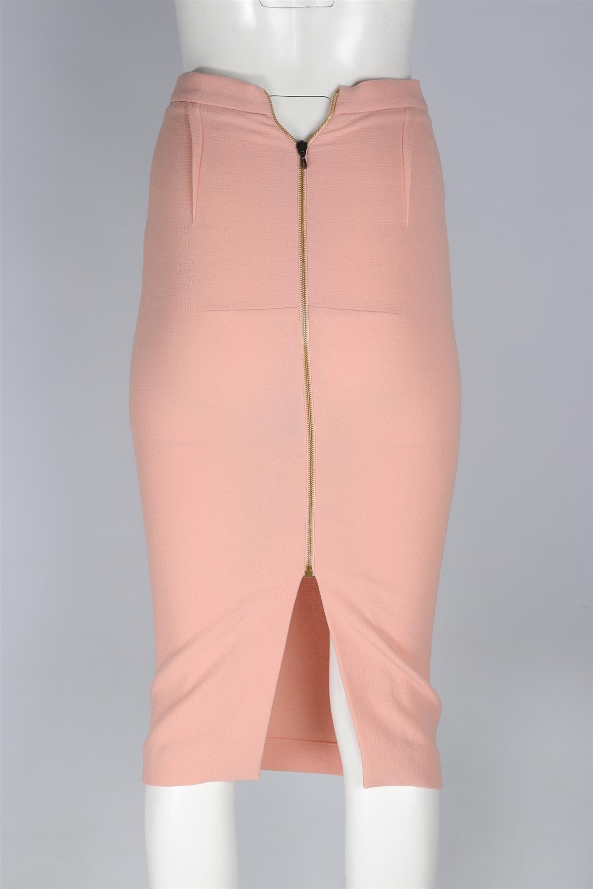 ROLAND MOURET PINK CADY MIDI SKIRT UK 6