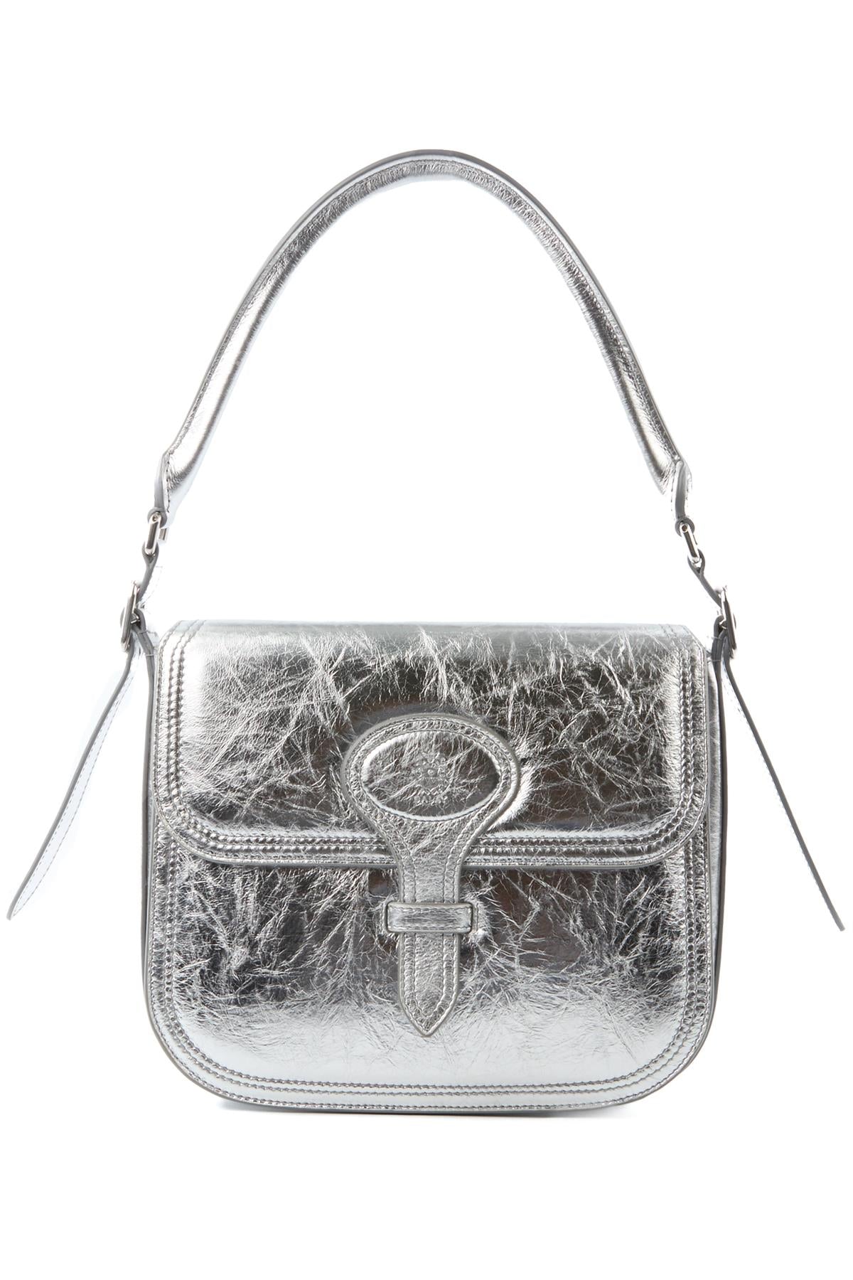 BALLY SILVER BECKETT LEATHER SHOULDER BAG
