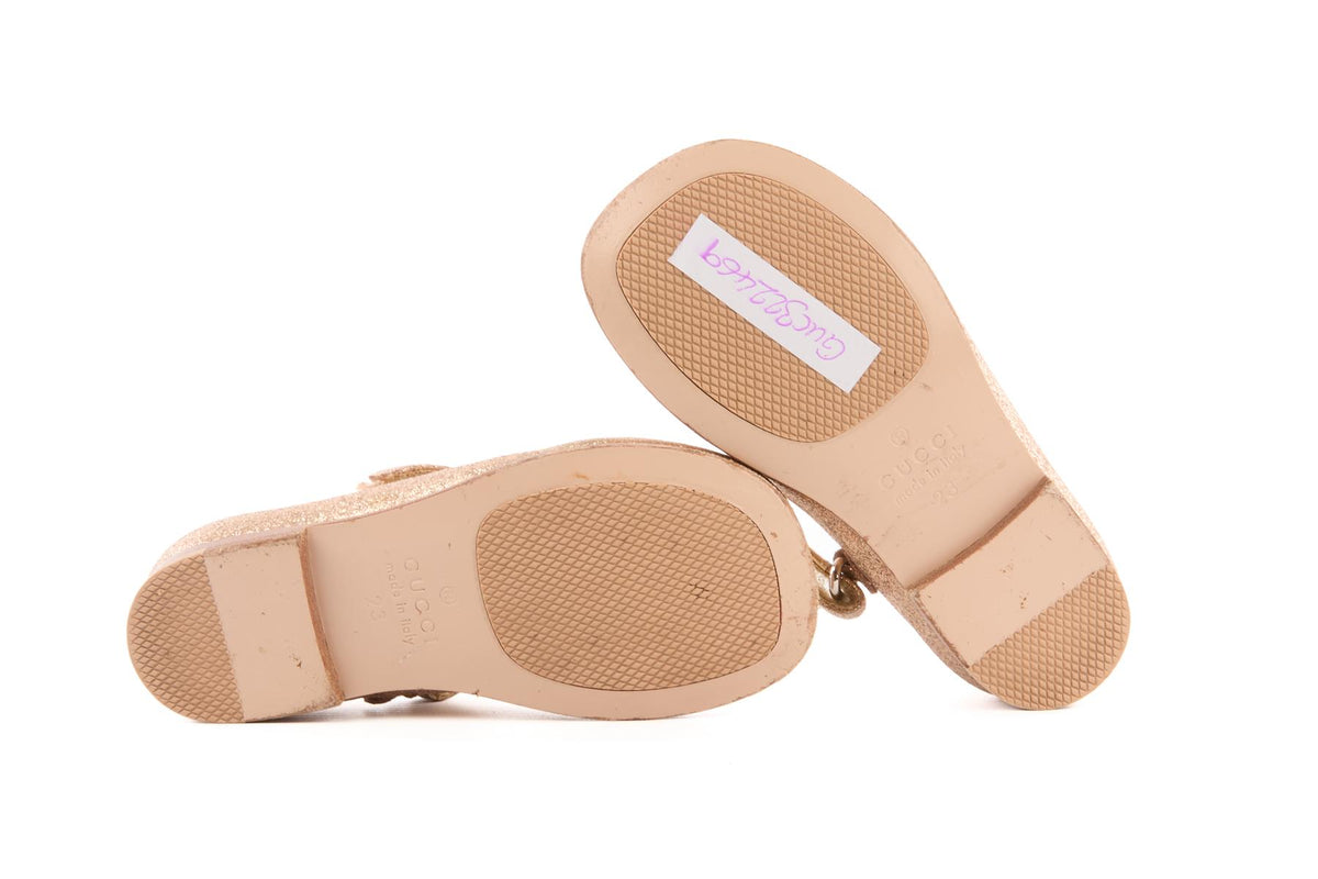 GUCCI GOLD KIDS GIRLS BALLET FLATS EU 23 UK 6 US 7