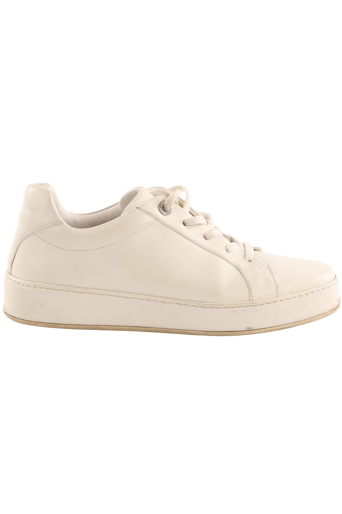 LORO PIANA WHITE NUAGES LEATHER SNEAKERS EU 38.5 UK 5.5